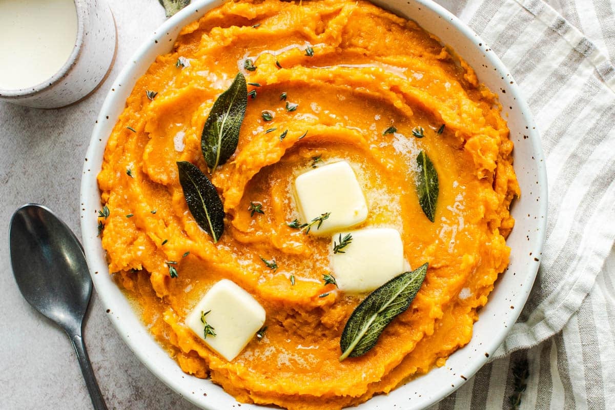 Easy 4-Ingredient Mashed Sweet Potatoes for Holidays & Weeknights